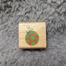 Small Wood Mounted Rubber Stamp Christmas Ornament Bobble
