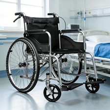 Ultra Lightweight Folding Wheelchair 14.kg Attendant Brake Transport Transit UK