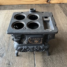 Vintage Crescent Miniature Salesman Sample Cast Iron Stove Missing Parts