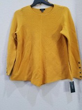 Suéter Acanalado ALFANI Caléndula Mostaza Manga Larga Cuello Redondo MÁS Talla OX*NUEVO CON ETIQUETAS**