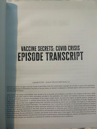 Vaccine Secrets: COVID CRISIS, Transcripts, By Jonathan Otto, 2021 - Imagen 4 de 8