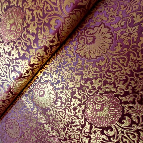 Brocade Ornamental Floral Gold Metallic Material Dress Craft Fabric 44" Meter - Picture 93 of 352