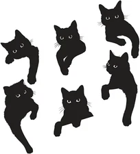 6Pcs Black Cats Looking Out of the Corner Scrapbooking Dies for Card Making, Die