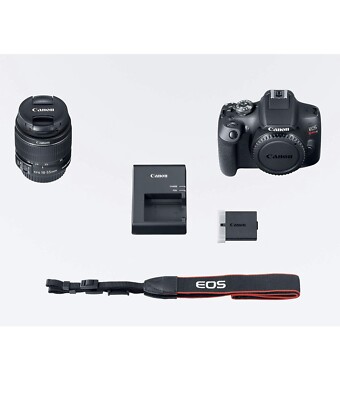 Canon EOS 3000D 18MP 18-55mm f/3.5-5.6 Lens DSLR Camera - Black
