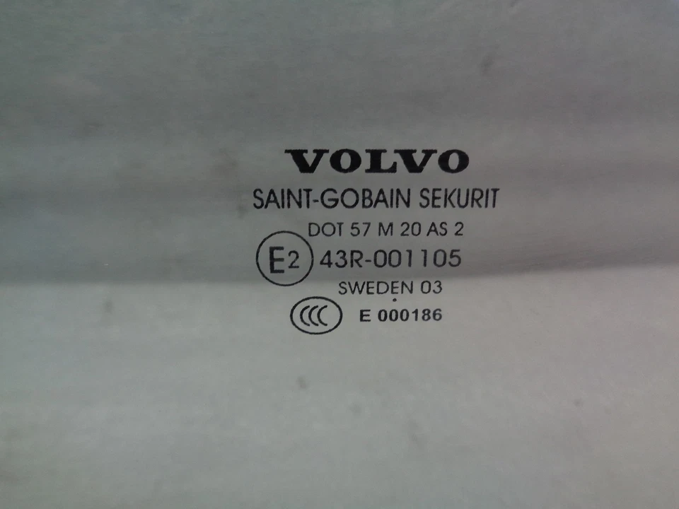 Volvo S60 2001-2006 puerta trasera izquierda lado conductor ventana vidrio OEM LK807133 Foto 3 de 4