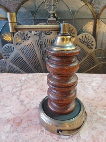 Vintage Wood Metal Swing Arm Desk Table Lamp Working MCM Mid Century Decor - Picture 9 of 12