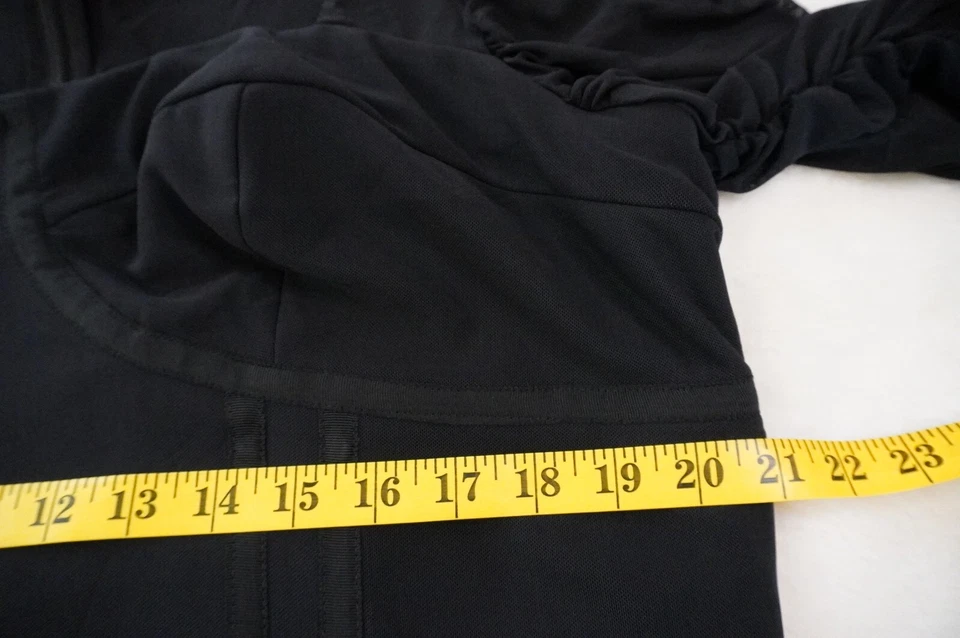 City Chic Dress Size L / 20 Ruched Bustier Party Black Bodycon Knee Length LBD - image 4 of 4