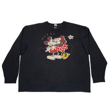 Disney Minnie Kissing Mickey Mouse Graphic Sweatshirt Sz 2XL Vintage Type