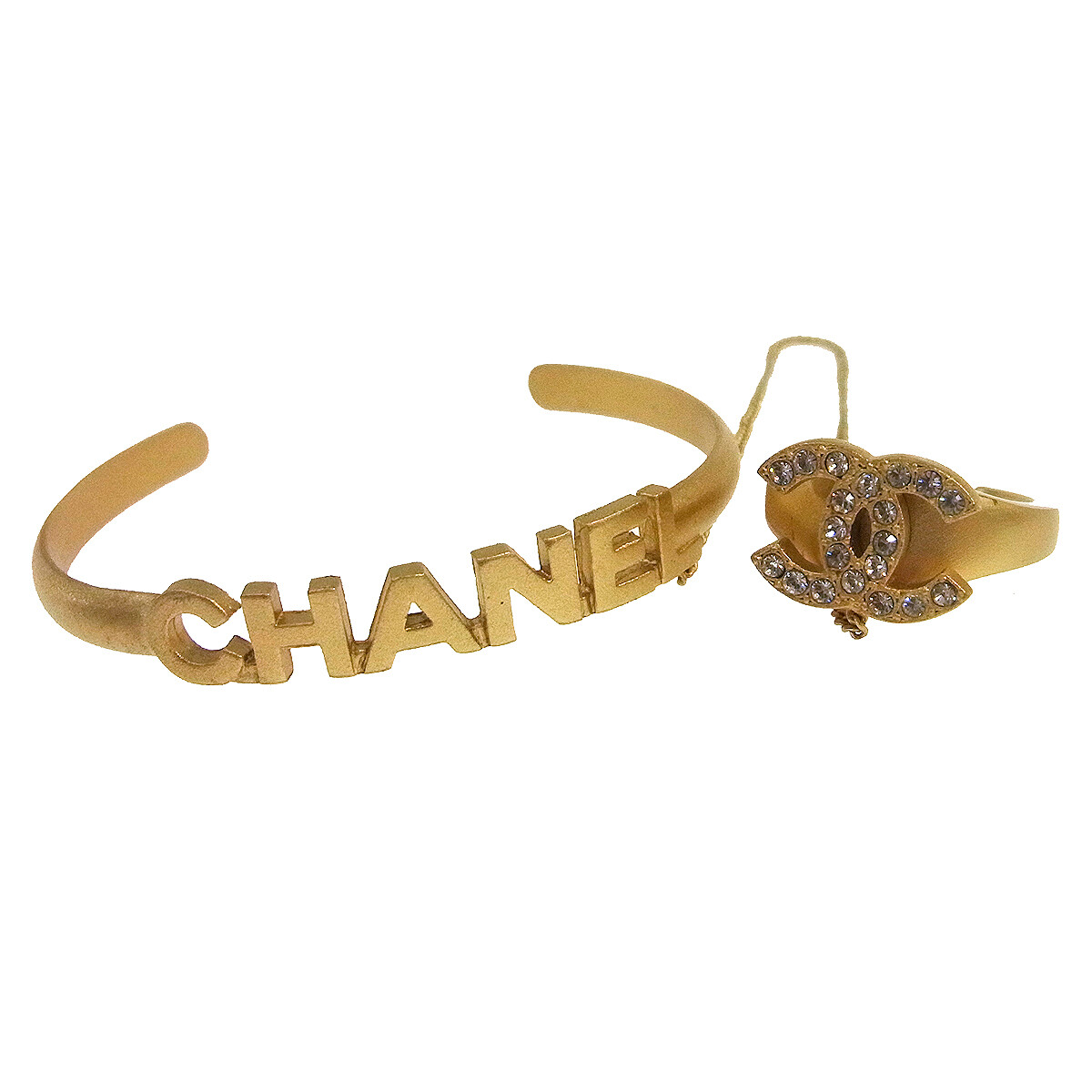 Chanel Rhinestone Bangle Chain Ring #6 Gold 01C AK38100e | eBay