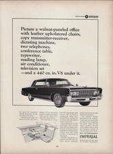 1966 Chrysler Imperial 440ci Mobile Executive Suite On Wheels Vintage Print Ad 1966 Chrysler Imperial 440ci Mobile Executive Suite On Wheels Vintage Print Ad