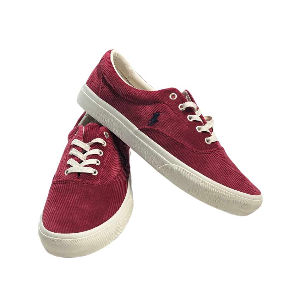 Scarpe da ginnastica Polo Ralph Lauren Keaton pony rosso velluto a coste taglia 11 5 nuove senza scatola