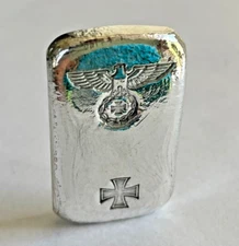 "1871" style Iron cross German Eagle 1 oz SILVER hand poured bar 999 one ounce