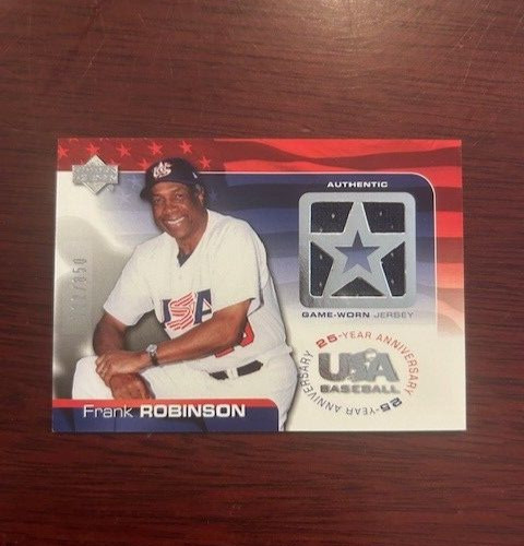 2004 UD Team USA Baseball FRANK ROBINSON  Certified Game Used Jersey Card