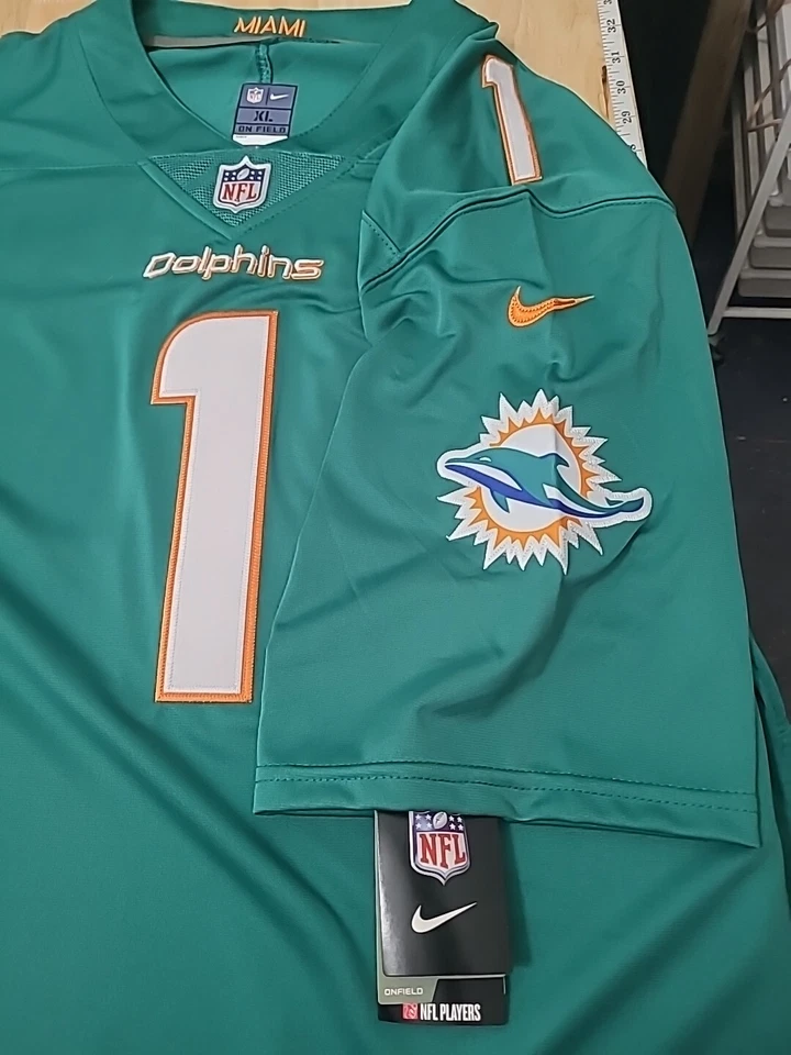  Masculino #1 Tagovailoa Miami Dolphins NFL Jearsy. Tamanho XL - Imagem 2 de 4