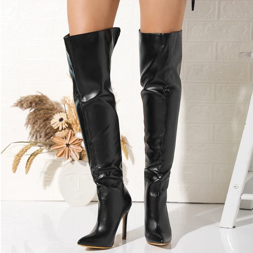 Fashion Over The Knee High Heels Boots Womens Back Zipper Sexy Thigh Boots Shoes - Bild 7 von 8
