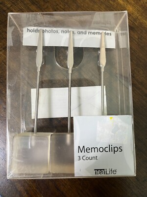 Set of 3 Metal Standing Note Clip Photo Memo Holder Neat Life Brand