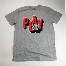 Play cloths Men 100% authenitc S/S t-shirt size large gray solid logo 