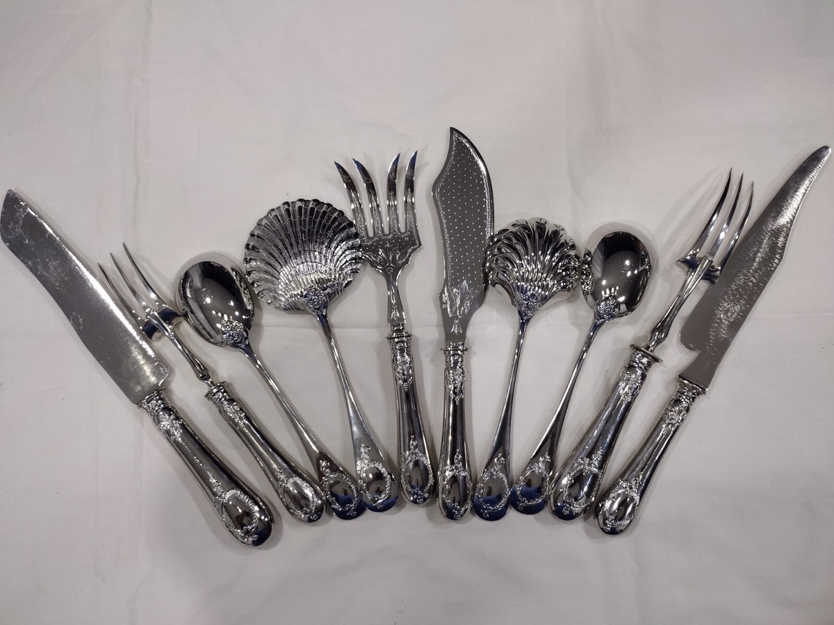 Boulenger シルバープレート　ディナーセット FRENCH BOULENGER,ANTIQUE SILVER PLATE , 10 Piece SERVING SET