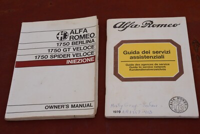 ALPH ROMEO 1750 1970 FACTORY OWNER'S MANUAL AND SERVICE GUIDE... COOL OLD BOOKS