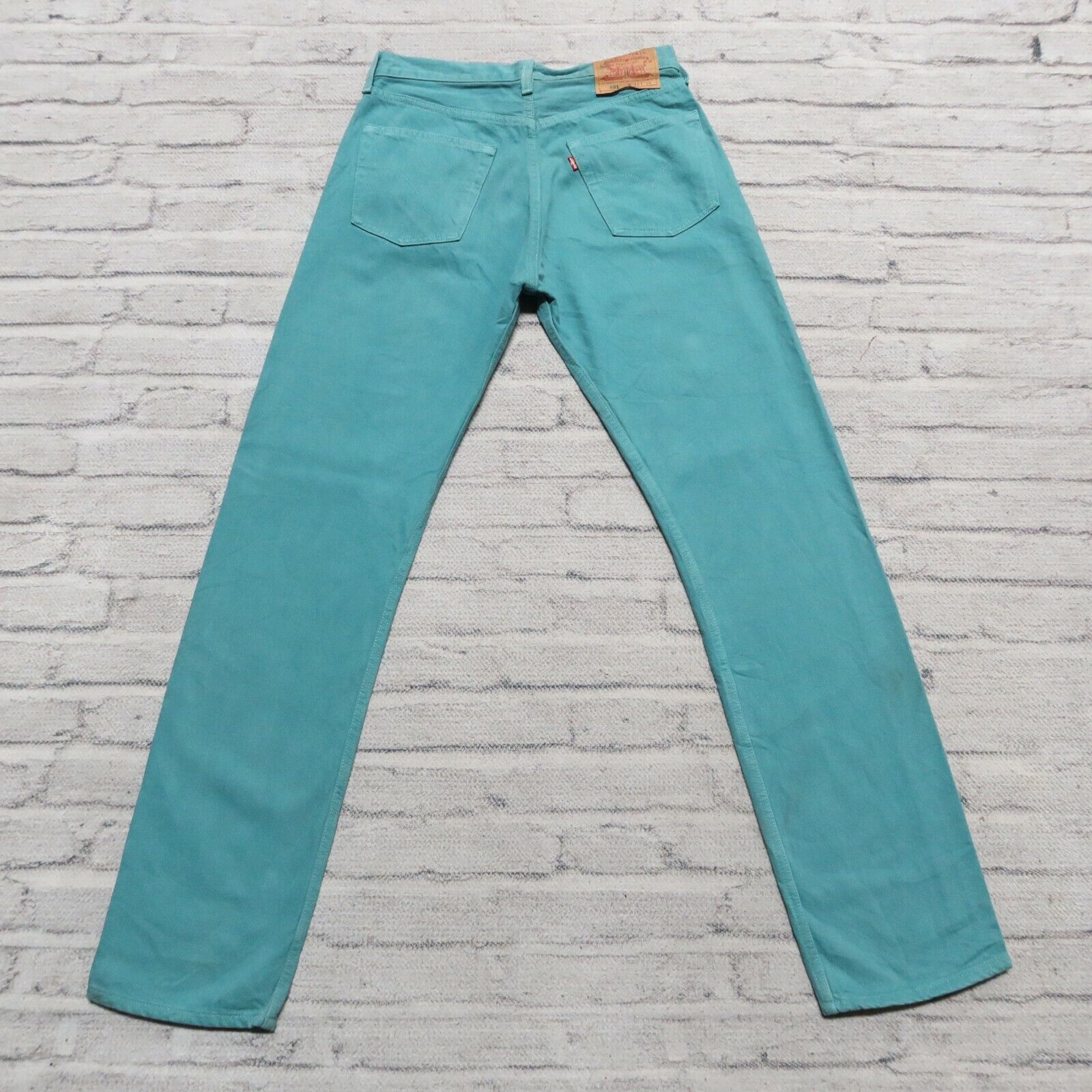 Vintage 90s Levis 501 Denim Jeans Made in USA Size 30 31 Teal Aqua