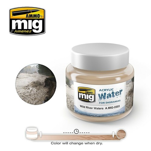 Ammo Mig 3 diferentes agua acrílica para dioramas a 250 ml (GP 1L = 54,40 €) - Imagen 4 de 13