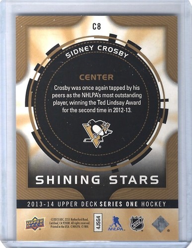 2013-14 Upper Deck Shining Stars Centers #C-8 Sidney Crosby - Bild 2 von 2