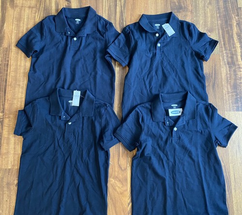 4 NWT School Uniform Lot - Old Navy Cotton Polos - Size 6-7