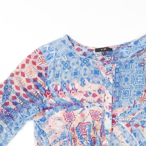 Yest Womens Blue Viscose BlendTunic Blouse Size 8 - Picture 4 of 12