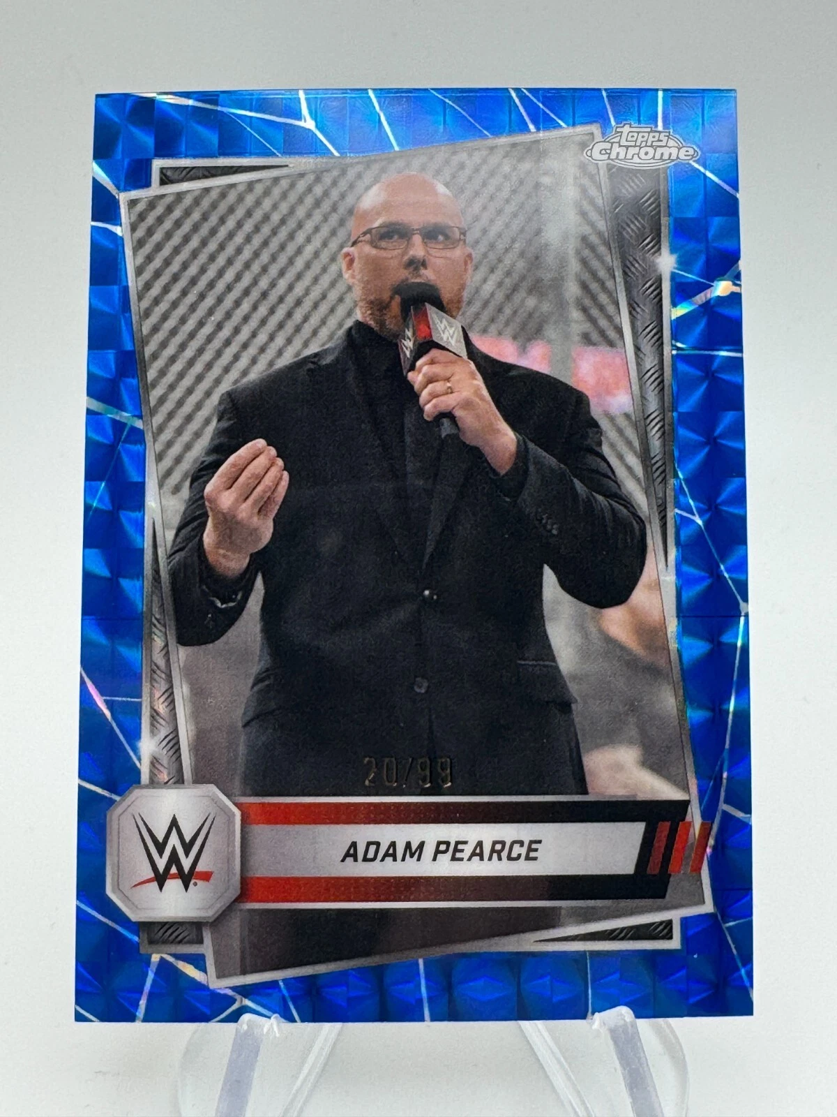 2025 Topps Chrome WWE ADAM PEARCE Blue Geometric Refractor /99 #140 RAW