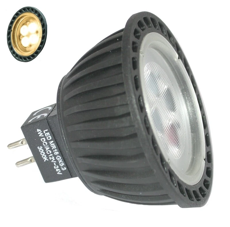 Aqualux 12V 24V MultiVoltage AC DC 4W LED MR16 GX5.3 Bulb Warm