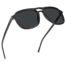 PRIVEL XXL Extra Large Double Bridge Aviator Polarized Sunglasses Big Wide Heads