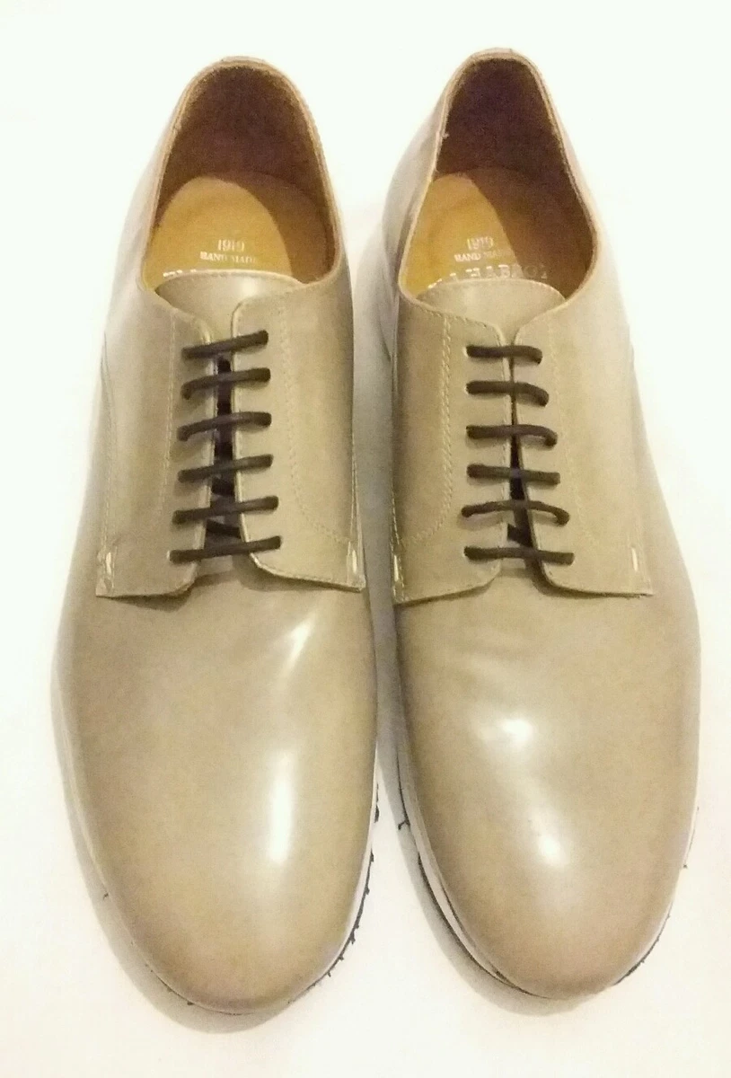 W J HABBOT 1919 Handmade Patent Leather Lace up Casual Shoe Beige uk 11 eu 45