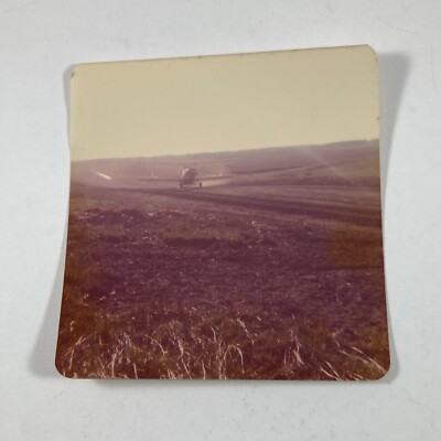Found Photo Crop Duster Plane Propeller Plane Landing Take Off Photograph Plane
