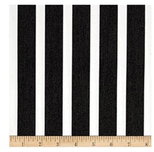 One Yard Sunbrella Cabana Black and White Stripe Fabric NEW