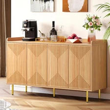 Sideboard Buffet Cabinet, Modern Kitchen Storage Cabinets, Freestanding Coffee B