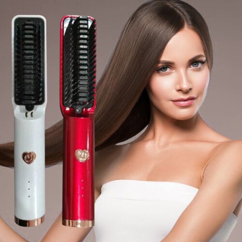 Portable Cordless Mini Hair Straightening And Curling Comb Curling And - Picture 1 of 13