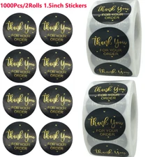 1000Pcs 1.5 inch Thank You For Your Order Stickers Small Business Round Labels