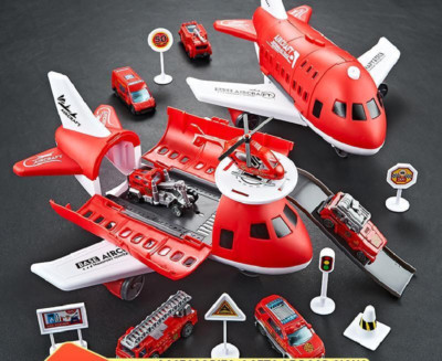 Spielzeug Flugzeug Set   mit Fahrzeugen, Hubschrauber & Zubehör, Geschenkidee