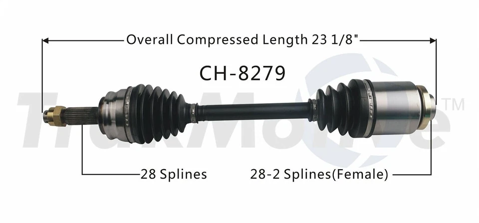 Eje delantero derecho SurTrack CH8279 CV para Jeep Compass Patriot Dodge Caliber Foto 2 de 4