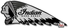 (INDIAN-6L) 12" LEFT FACING DARK HORSE INDIAN MOTORCYCLE DECAL STICKER HD