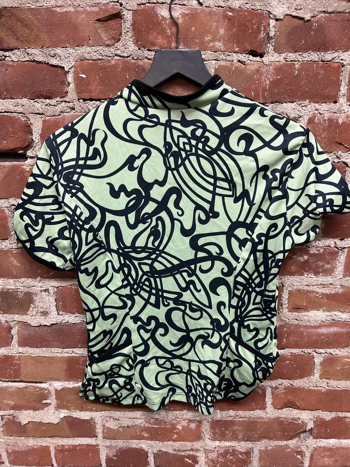 Jersey de ciclismo Shebeest para mujer pequeño cremallera completa verde negro manga corta bolsillos Foto 3 de 3