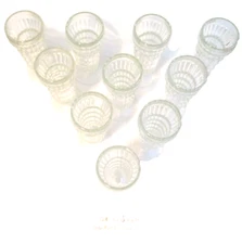 Set 10 Vintage Jeannette Pressed Glass Ice Cream Soda Fountain Parfait Glasses