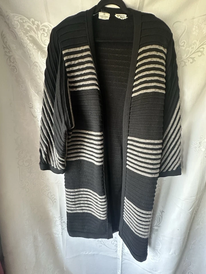 Plumero vintage de lana negro y gris Valentino para mujer Foto 2 de 4