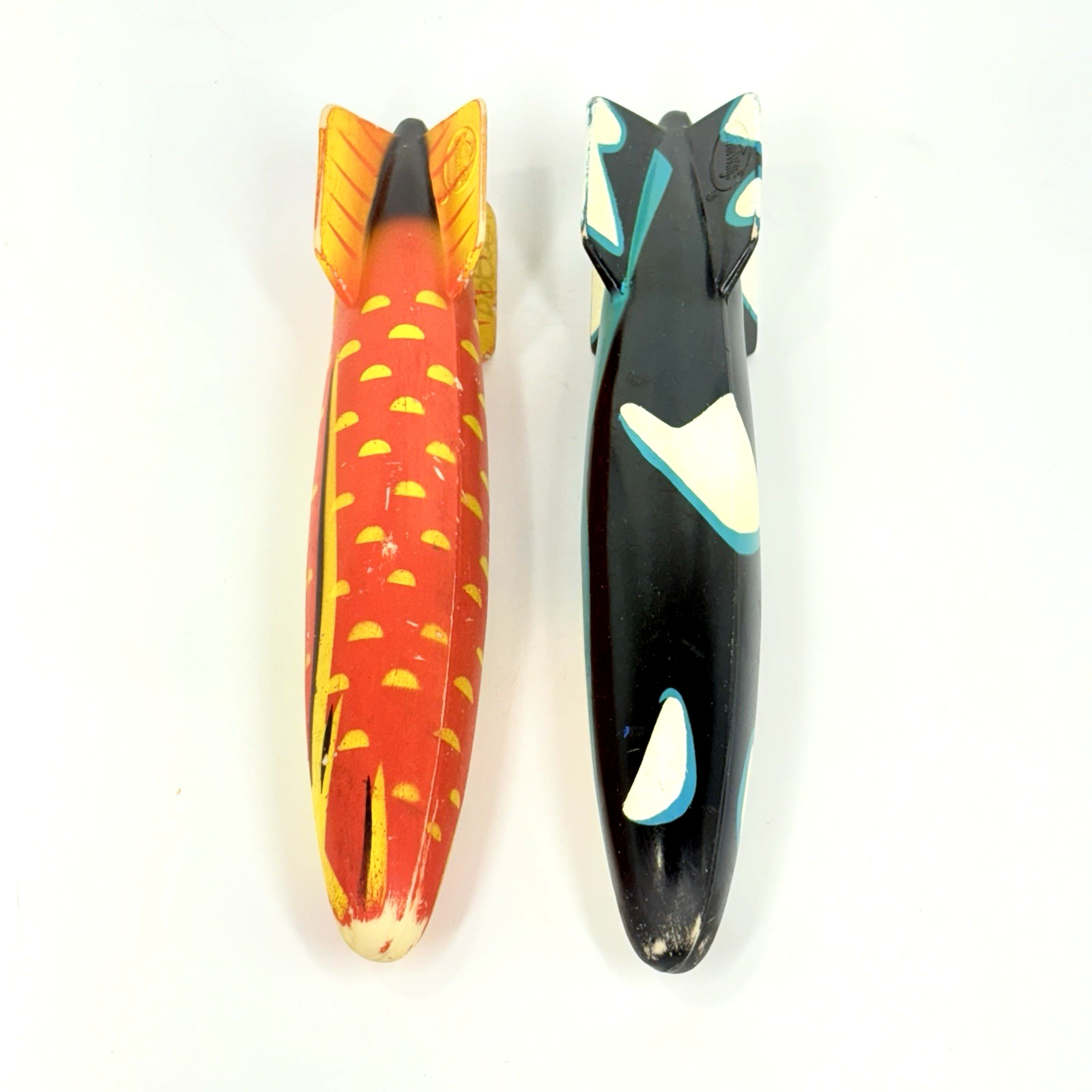 SwimWays Toypedo Set of 2 Gliding Underwater Torpedo Pool Toys Orca Black Orange