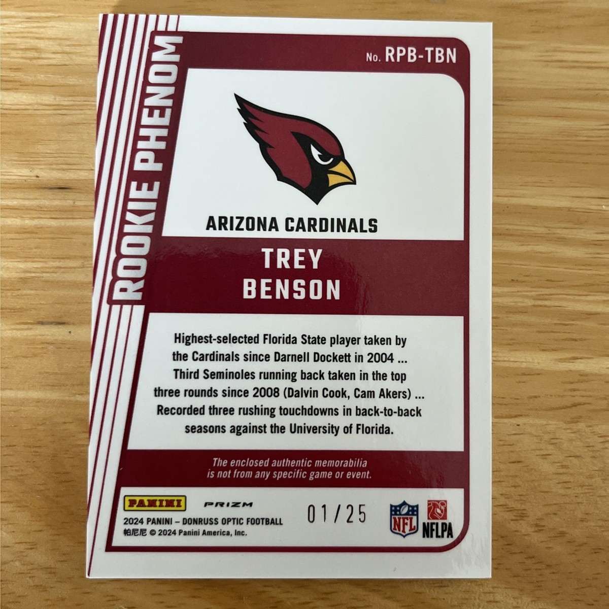 Trey Benson Rookie Phenom Black Pandora 1/25 | eBay