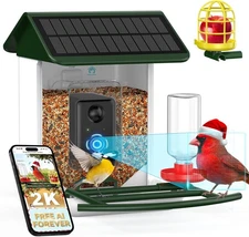 Bird Feeder with Camera-2K HD & Full Color Night Vision, Free AI Forever for 1,1