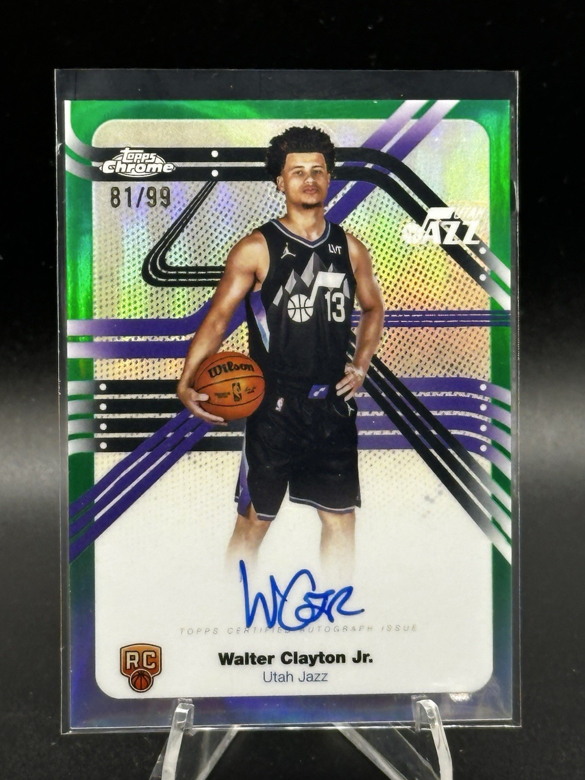 Walter Clayton Jr 81/99 On Card Auto 2025 Topps Chrome Green Next Stop SP RC