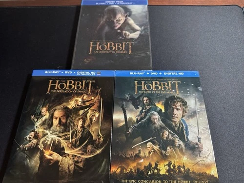 The Hobbit Trilogy Blu-ray / DVD Lot Of 3 Individual Releases W/ 3 Slip Covers