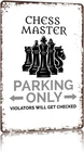 Vintage Metal Wall Art Sign Chess Master Decor for Office and Home 8X12inch
