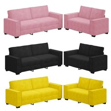 2-tlg Sofagarnitur mit Kissen Polstersofa Sessel Relaxsofa Loungesofa Relaxcouch